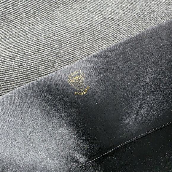 Vintage 70s Gucci Blondie GG Canvas Purse Clutch Brass Chain Made in Italy Black - Picture 11 of 14